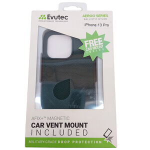 Evutec Aergo Series iPhone 13 Pro Case Ballistic Nylon w/Magnetic Car Vent Mount